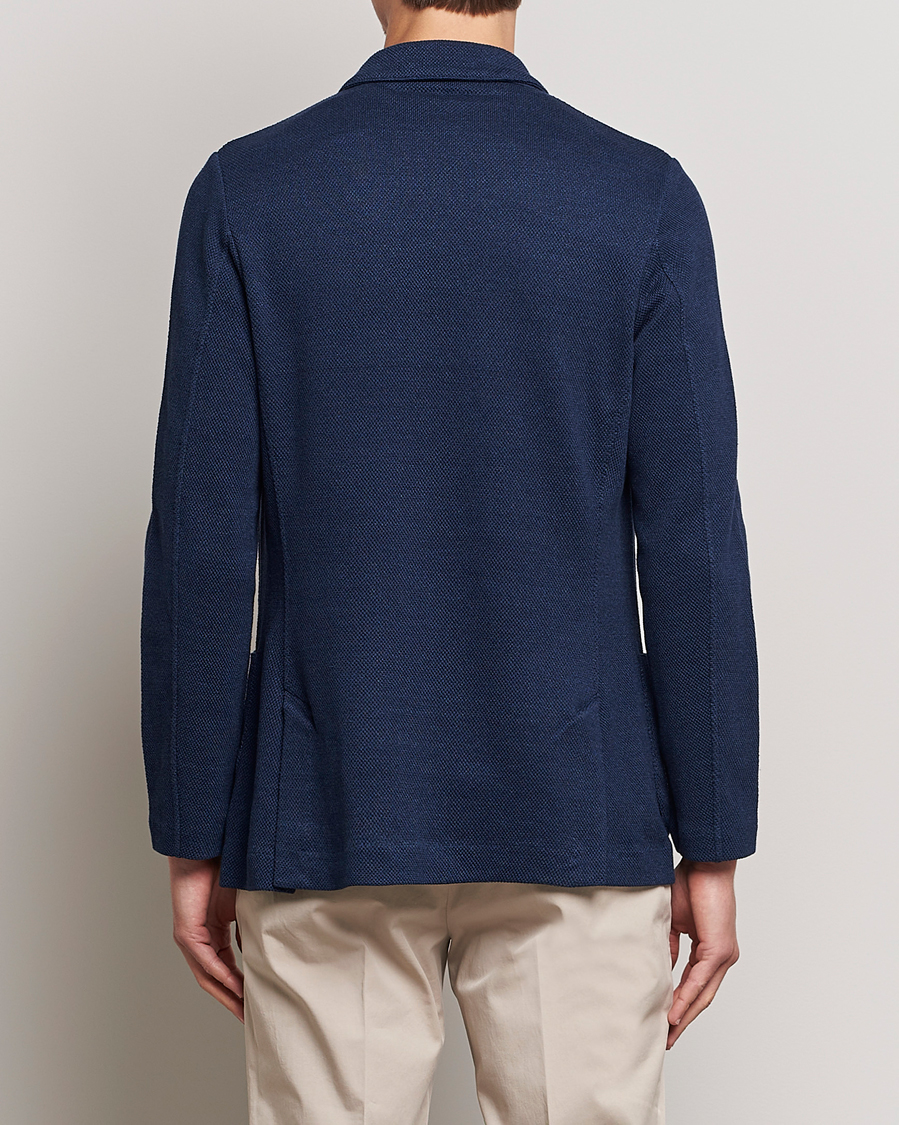 Uomini | Blazers | Gran Sasso | Structured Cotton/Linen Blazer Navy
