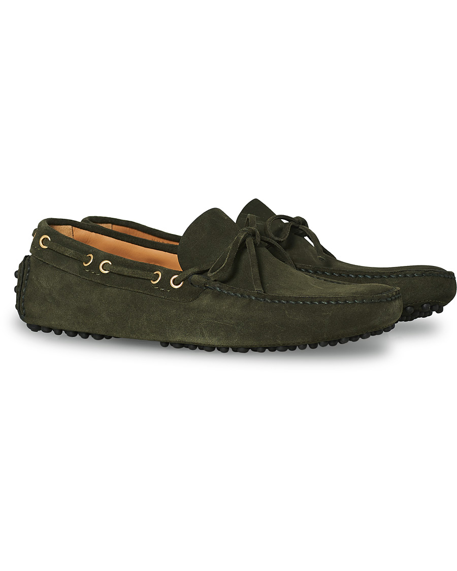 Uomini | Car Shoe Driver Moccasin Dark Green Suede | Car Shoe | Driver Moccasin Dark Green Suede
