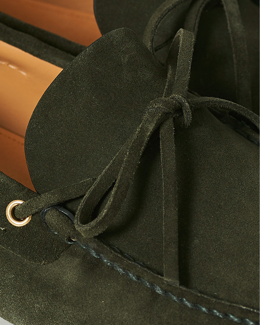 Uomini | Car Shoe Driver Moccasin Dark Green Suede | Car Shoe | Driver Moccasin Dark Green Suede