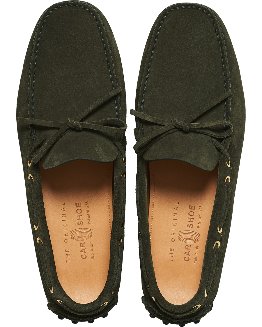 Uomini | Car Shoe Driver Moccasin Dark Green Suede | Car Shoe | Driver Moccasin Dark Green Suede