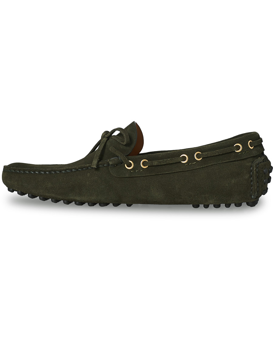 Uomini | Car Shoe Driver Moccasin Dark Green Suede | Car Shoe | Driver Moccasin Dark Green Suede