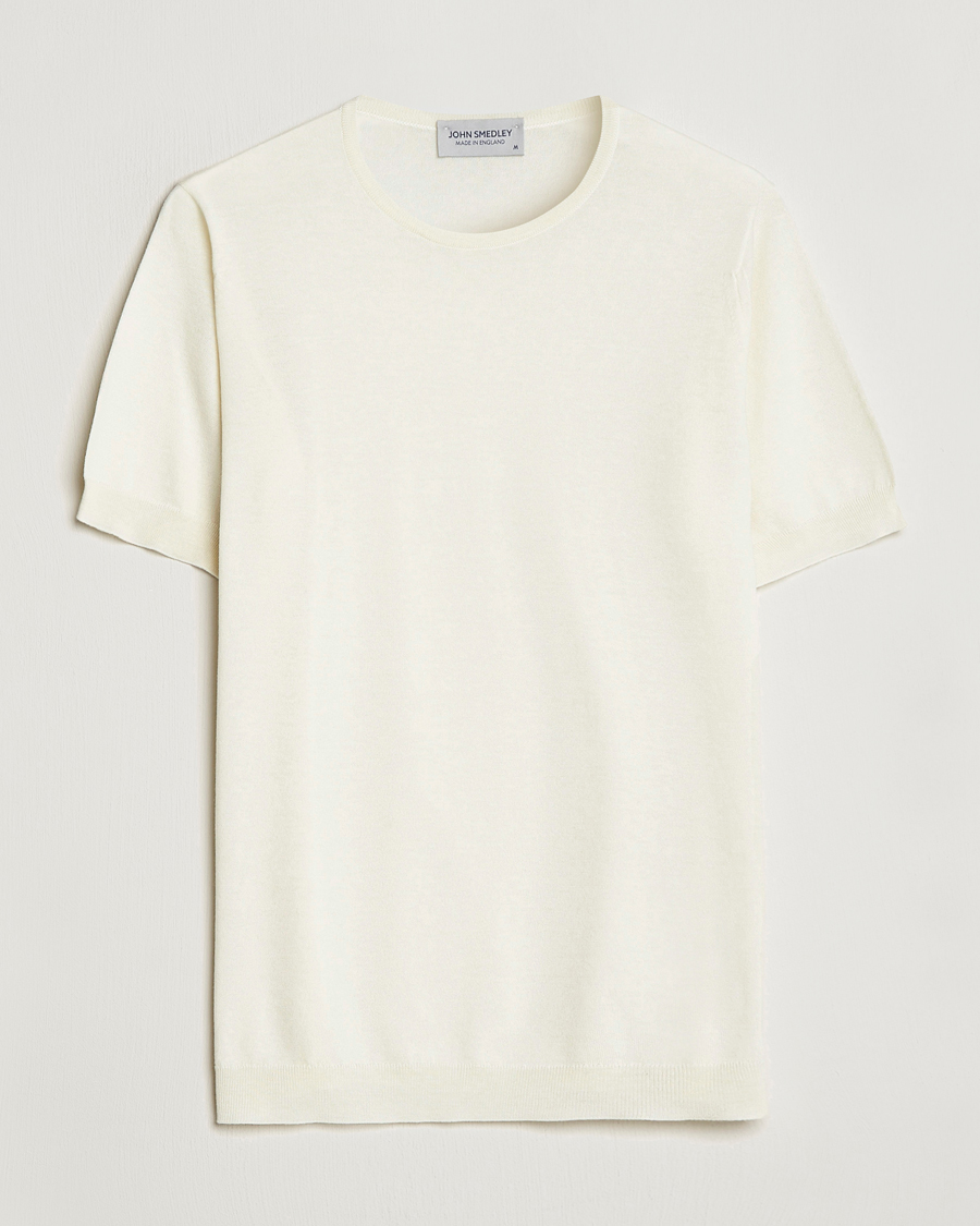 Uomini | T-shirt | John Smedley | Belden Wool/Cotton T-Shirt Latte