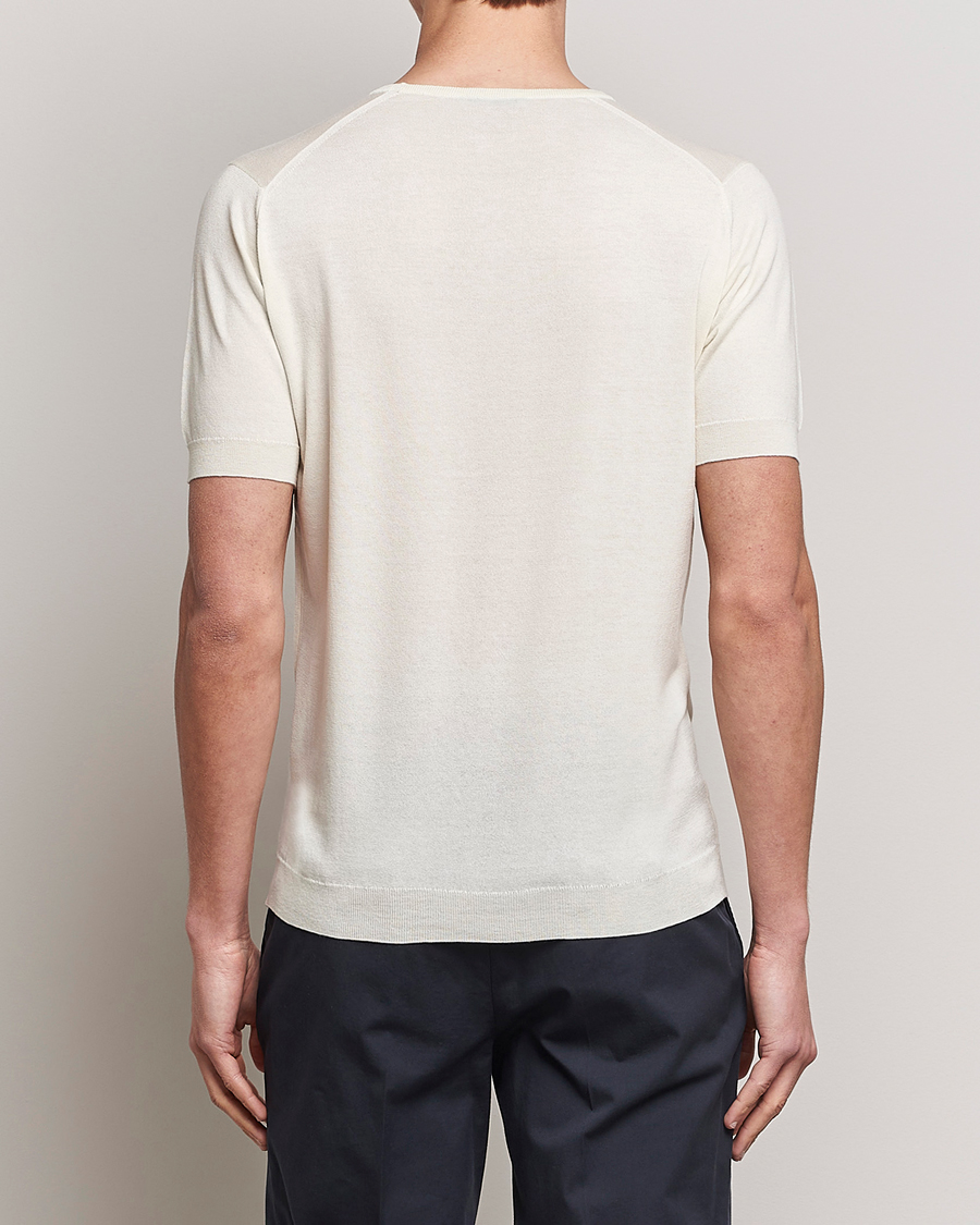 Uomini | T-shirt | John Smedley | Belden Wool/Cotton T-Shirt Latte