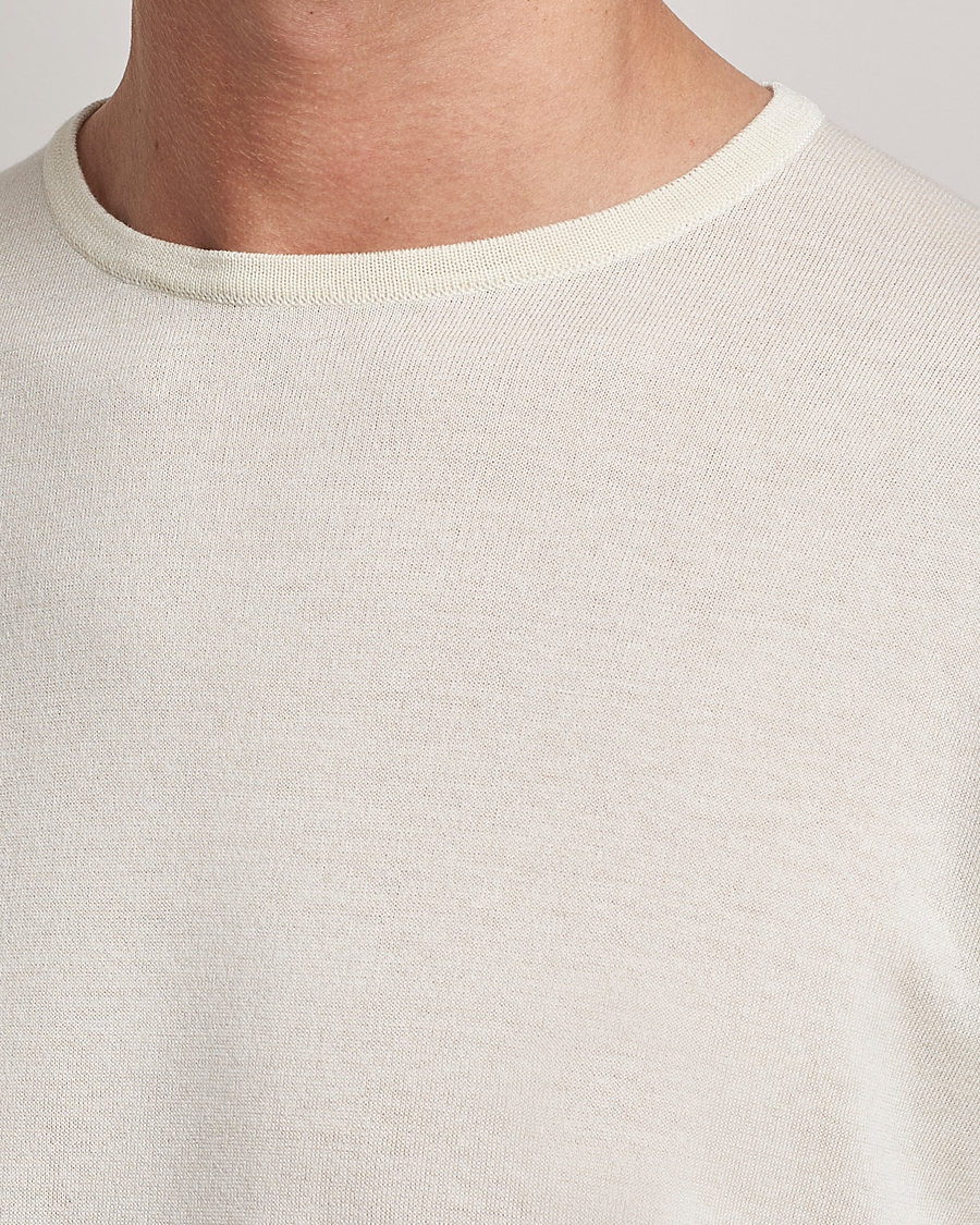 Uomini | T-shirt | John Smedley | Belden Wool/Cotton T-Shirt Latte