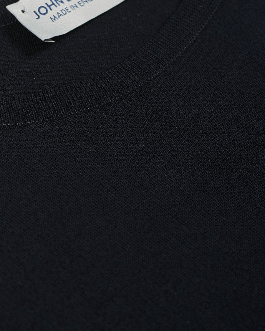 Uomini | T-shirt | John Smedley | Belden Wool/Cotton T-Shirt Navy