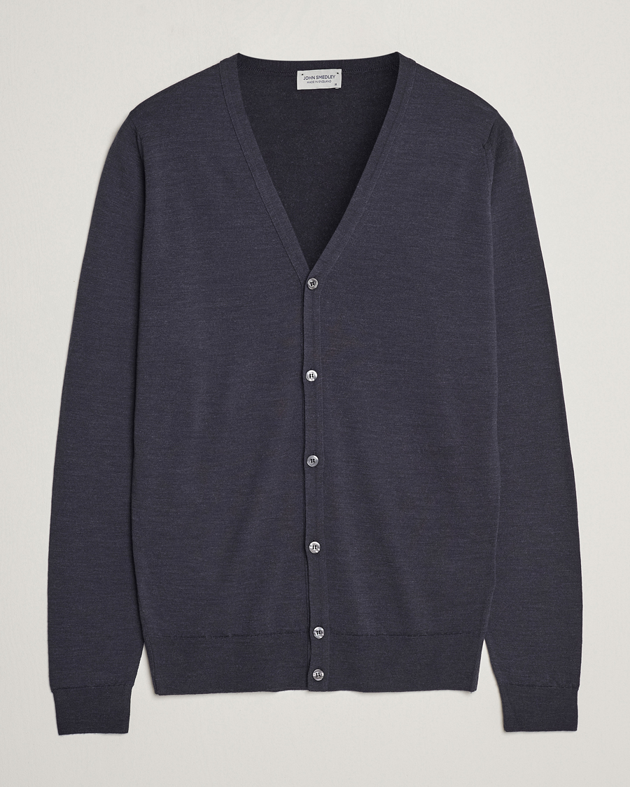 Uomini | Maglieria | John Smedley | Petworth Extra Fine Merino Cardigan Hepburn Smoke