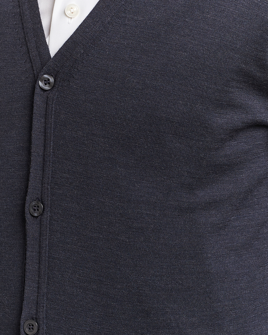 Uomini | Maglieria | John Smedley | Petworth Extra Fine Merino Cardigan Hepburn Smoke