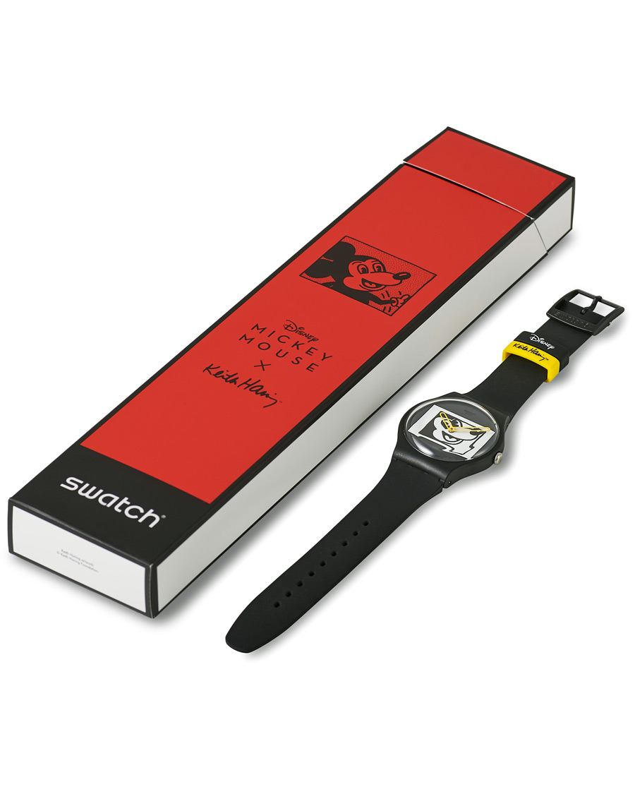 Uomini | Swatch Swatch x Keith Haring Mickey Blanc sur Noir | Swatch | x Keith Haring Mickey Blanc sur Noir