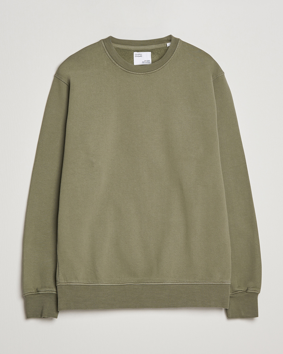 Uomini | Maglieria | Colorful Standard | Classic Organic Crew Neck Sweat Dusty Olive