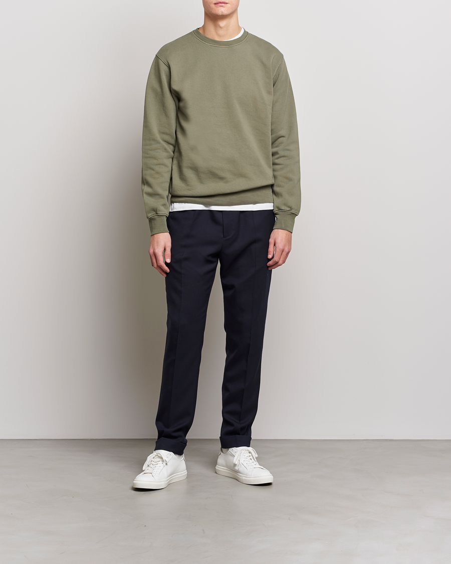 Uomini | Maglieria | Colorful Standard | Classic Organic Crew Neck Sweat Dusty Olive