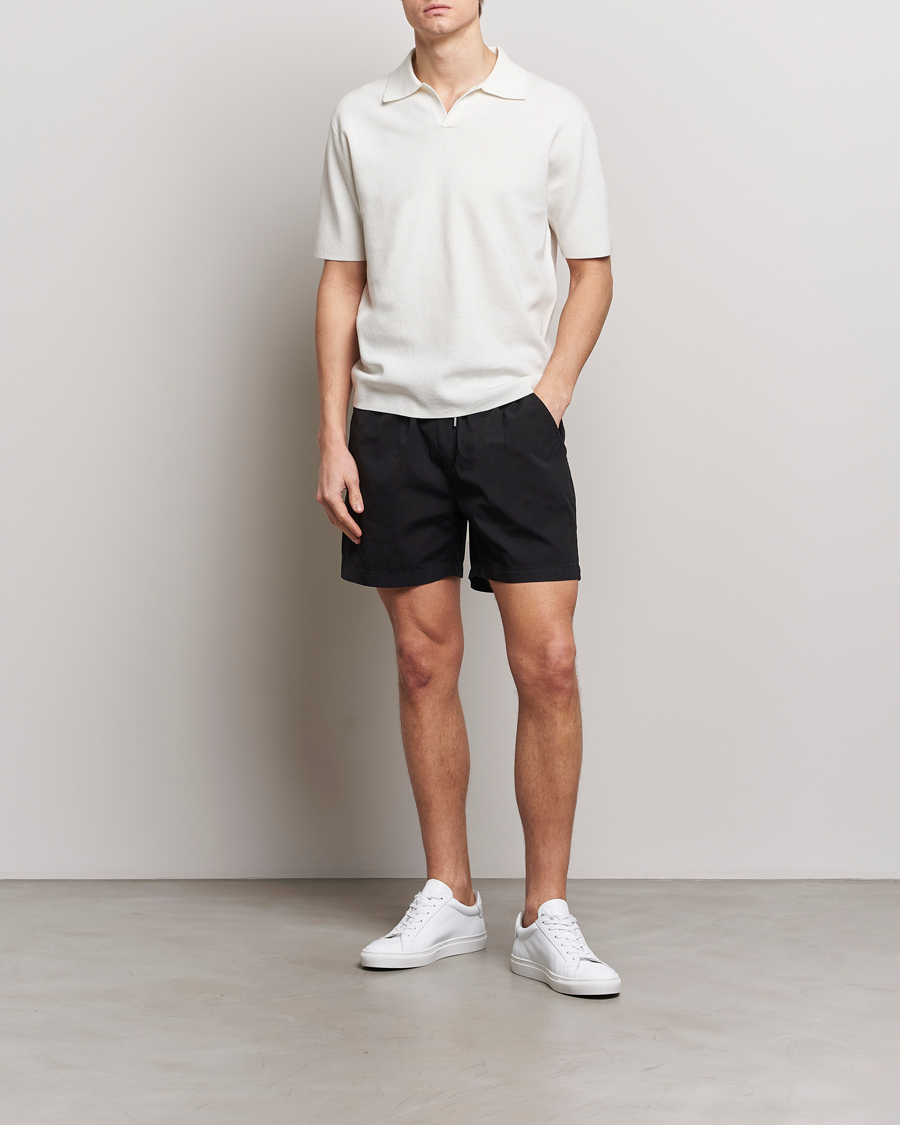 Uomini | Pantaloncini | Colorful Standard | Classic Organic Twill Drawstring Shorts Deep Black