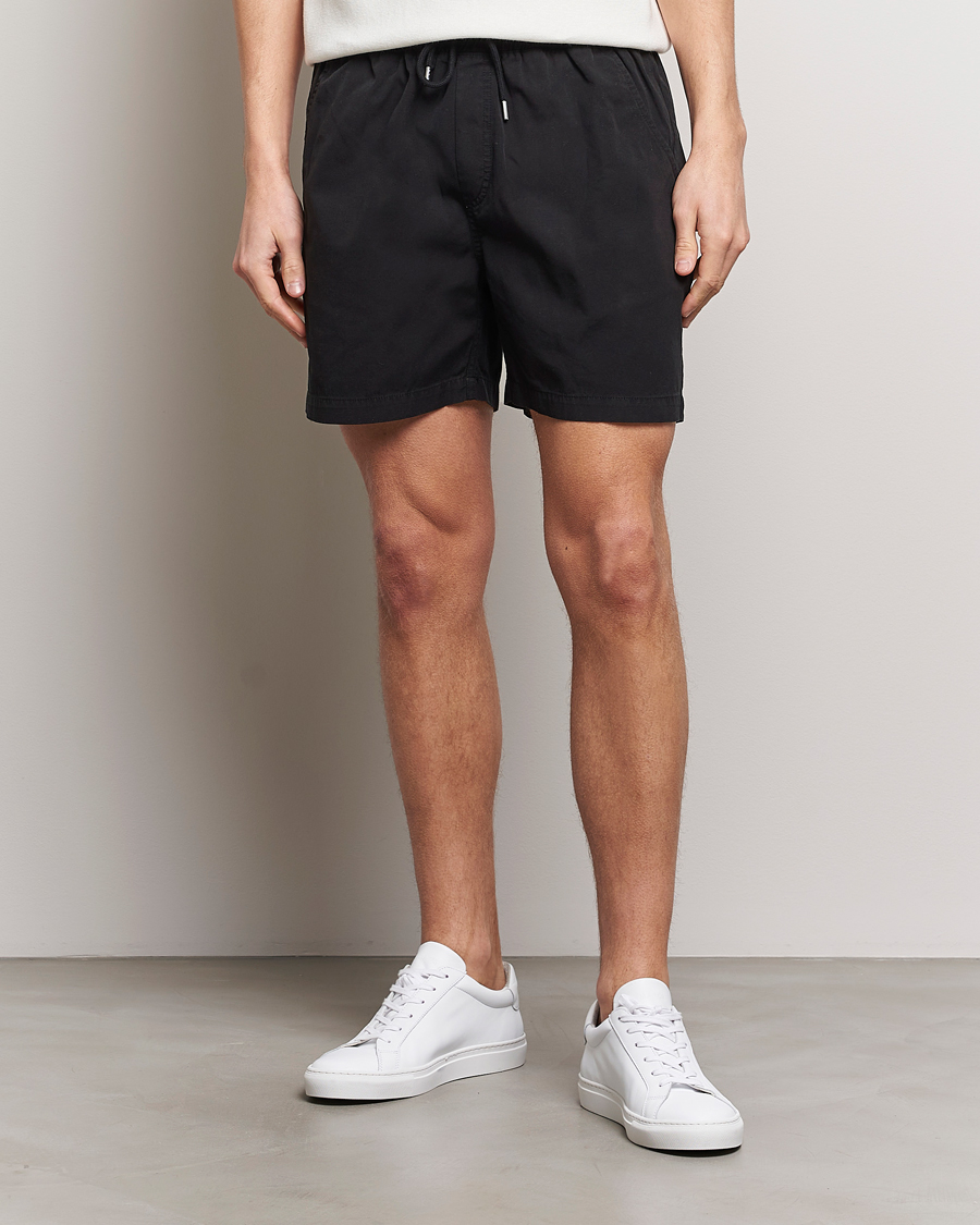 Uomini | Pantaloncini | Colorful Standard | Classic Organic Twill Drawstring Shorts Deep Black