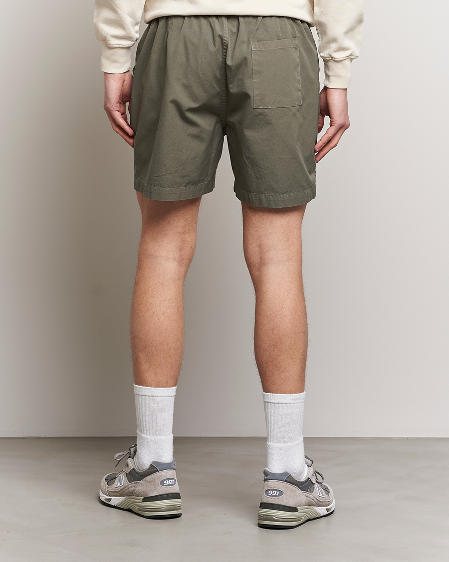 Uomini | Pantaloncini | Colorful Standard | Classic Organic Twill Drawstring Shorts Dusty Olive