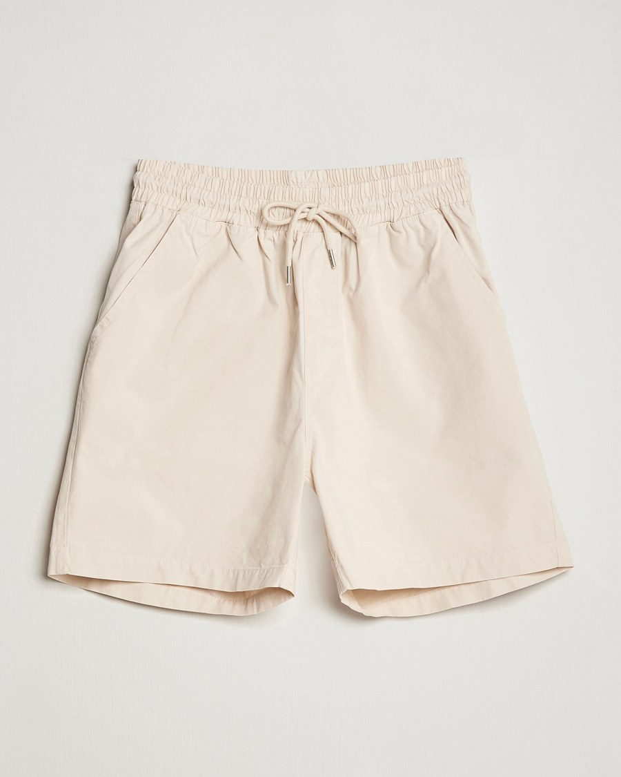Uomini | Pantaloncini | Colorful Standard | Classic Organic Twill Drawstring Shorts Ivory White