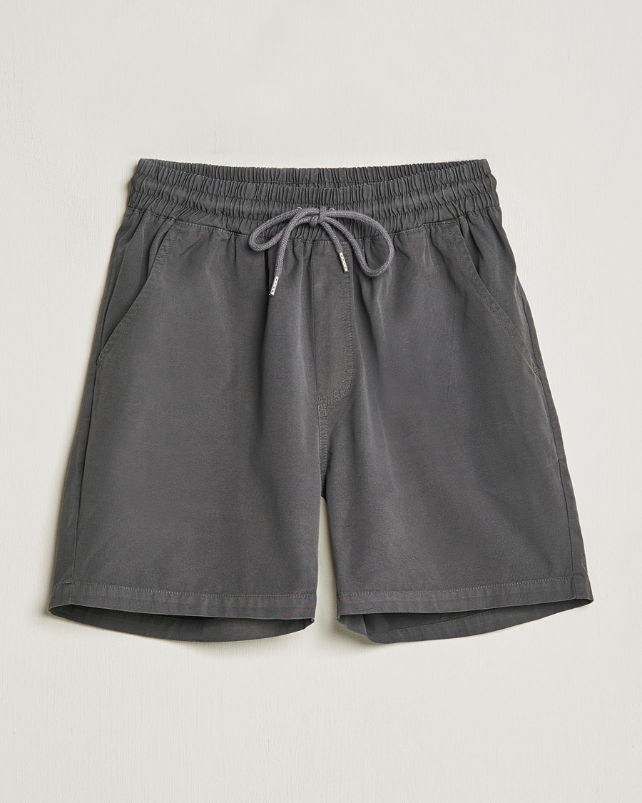 Uomini | Pantaloncini | Colorful Standard | Classic Organic Twill Drawstring Shorts Lava Grey