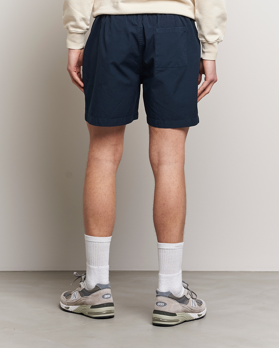 Uomini | Pantaloncini | Colorful Standard | Classic Organic Twill Drawstring Shorts Navy Blue