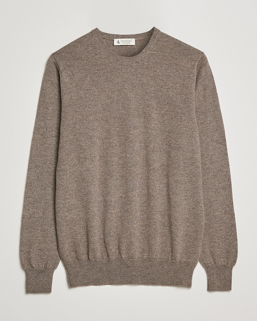 Uomini | Maglieria | Piacenza Cashmere | Cashmere Crew Neck Sweater Brown