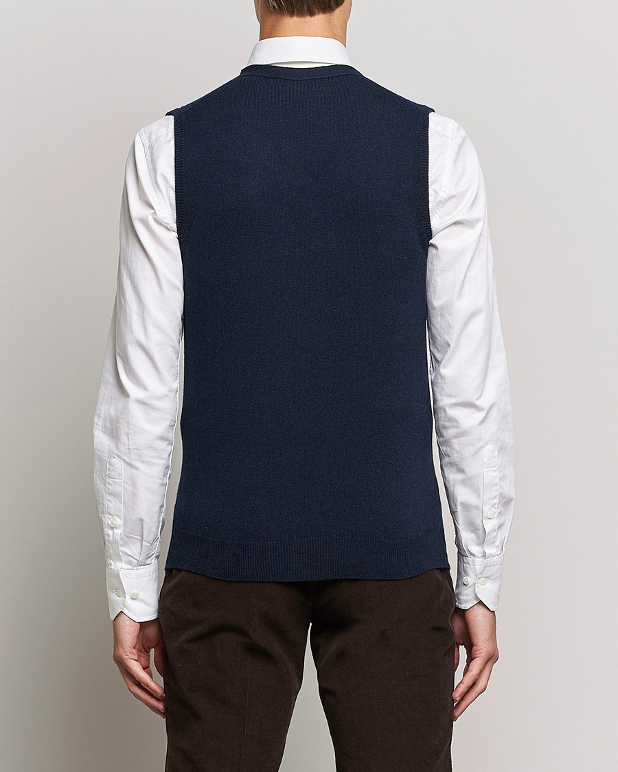 Uomini | Maglieria | Piacenza Cashmere | Cashmere Sleeveless Cardigan Navy