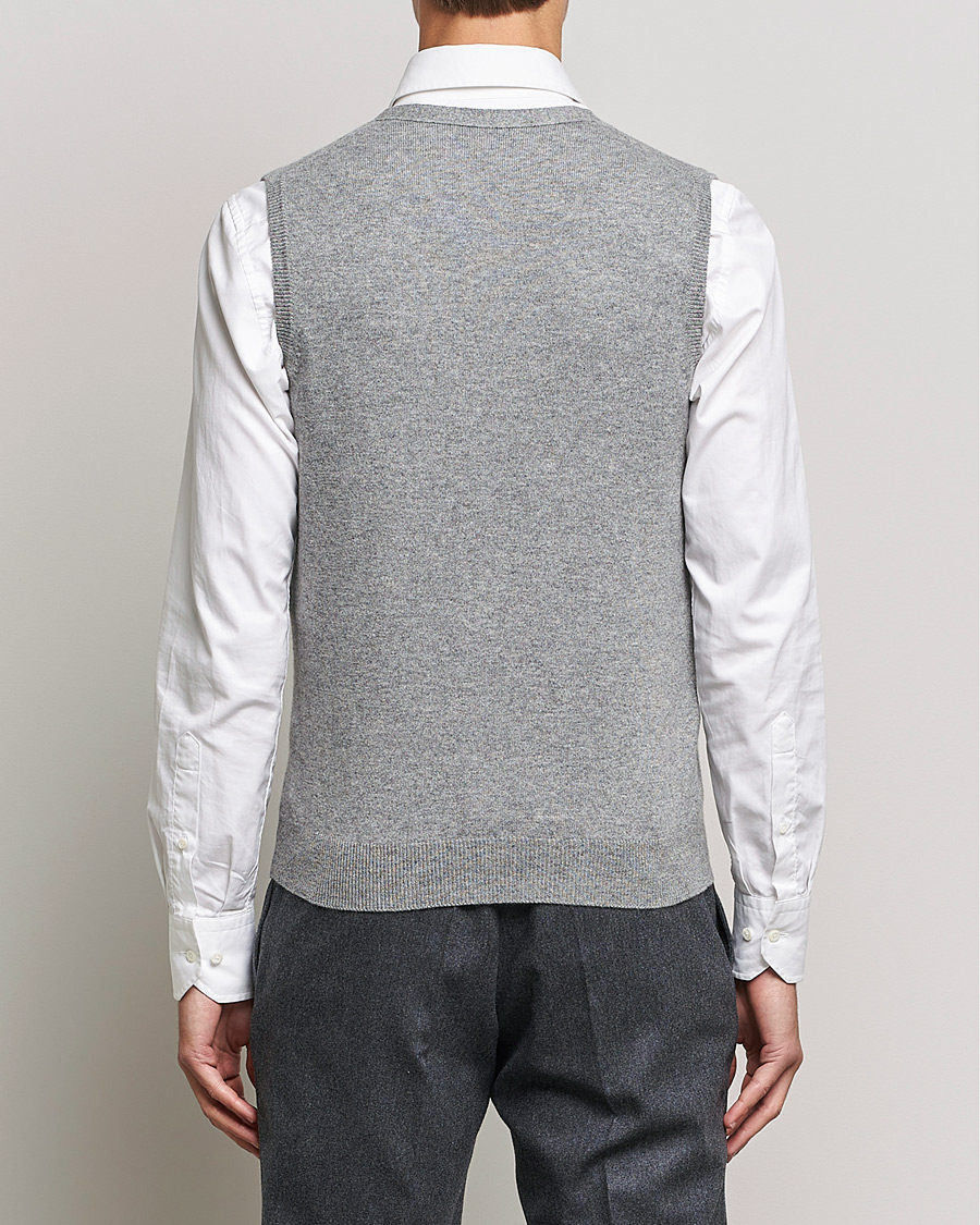 Uomini | Maglieria | Piacenza Cashmere | Cashmere Sleeveless Cardigan Light Grey