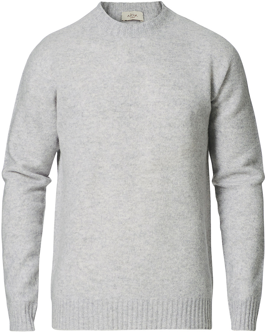 Uomini | Maglieria | Altea | Wool/Cashmere Crew Neck Sweater Light Grey