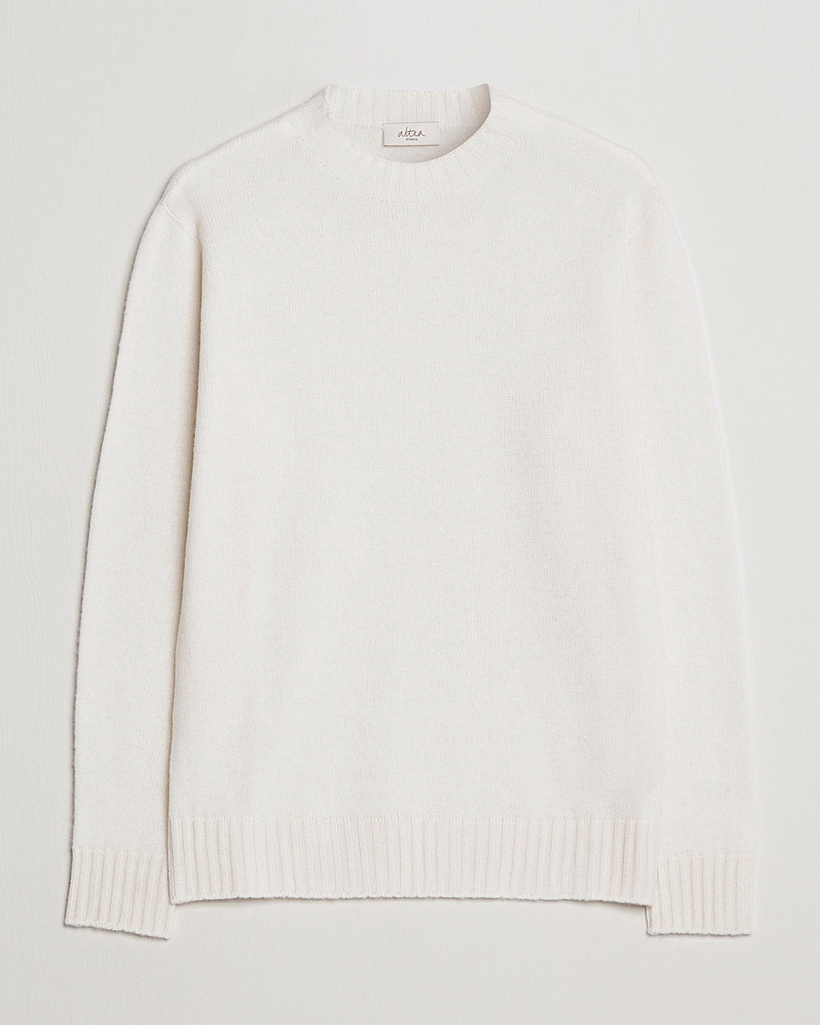 Uomini | Maglieria | Altea | Wool/Cashmere Crew Neck Sweater Latte