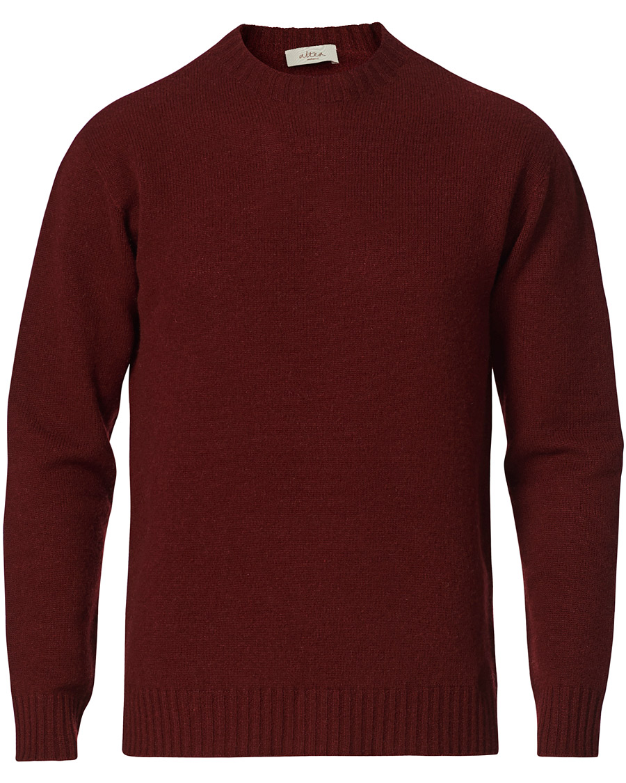 Uomini | Maglieria | Altea | Wool/Cashmere Crew Neck Sweater Burgundy