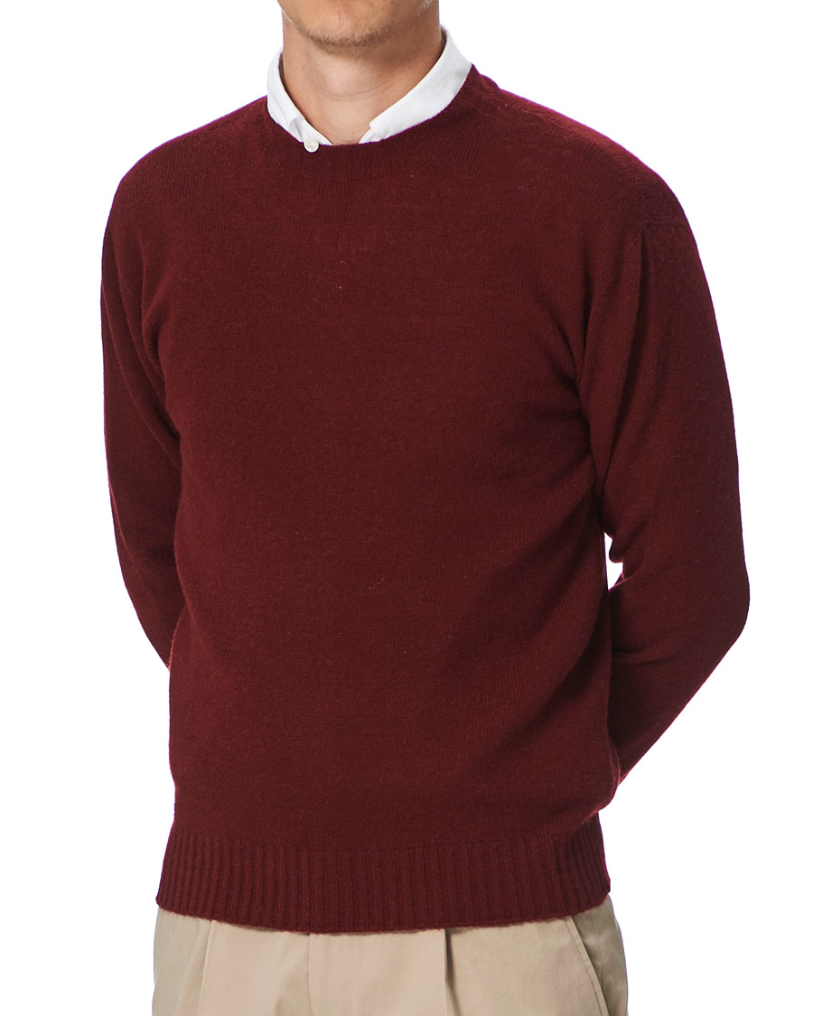 Uomini | Maglieria | Altea | Wool/Cashmere Crew Neck Sweater Burgundy