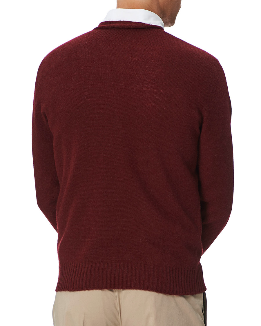 Uomini | Maglieria | Altea | Wool/Cashmere Crew Neck Sweater Burgundy
