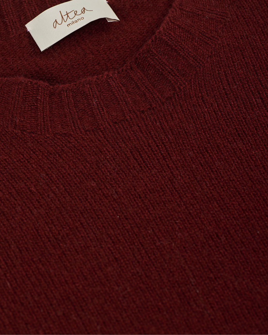 Uomini | Maglieria | Altea | Wool/Cashmere Crew Neck Sweater Burgundy