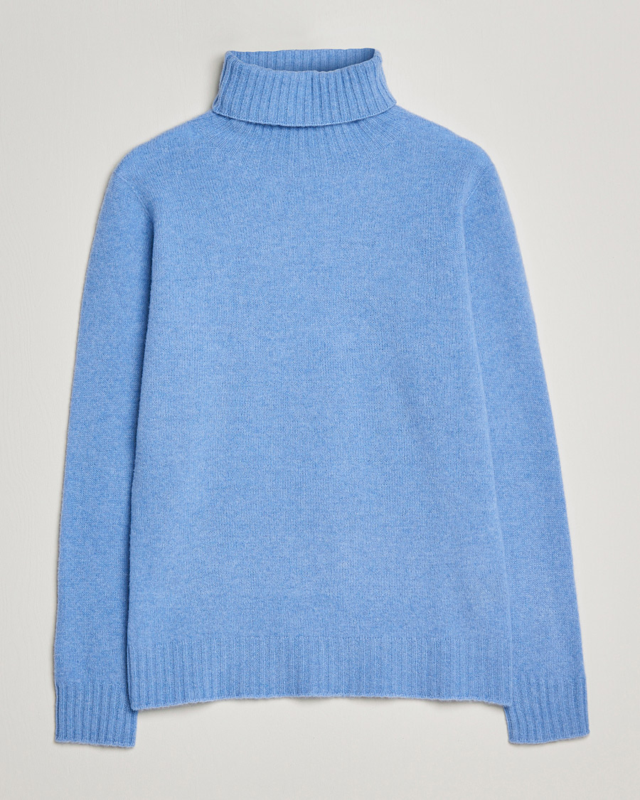 Uomini | Maglieria | Altea | Wool/Cashmere Turtleneck Sweater Light Blue
