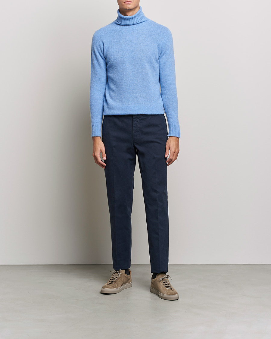 Uomini | Maglieria | Altea | Wool/Cashmere Turtleneck Sweater Light Blue