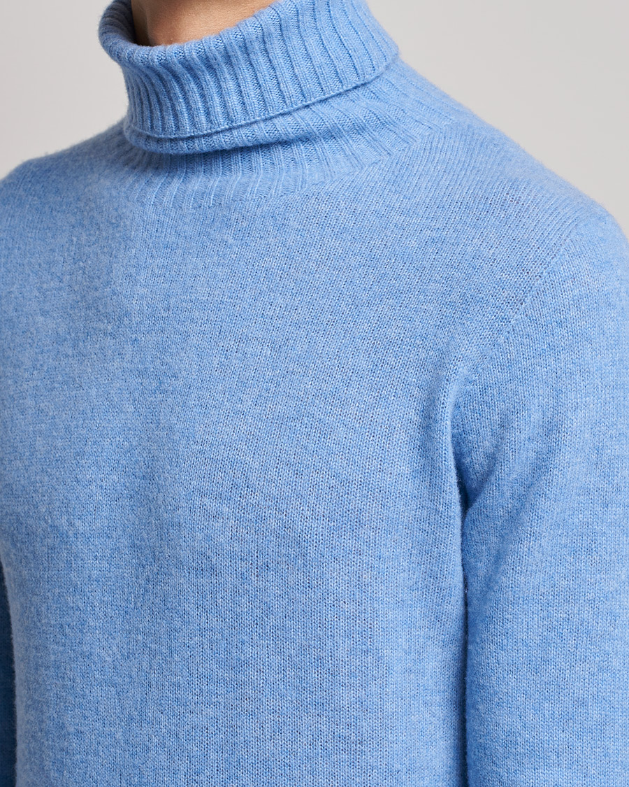 Uomini | Maglieria | Altea | Wool/Cashmere Turtleneck Sweater Light Blue