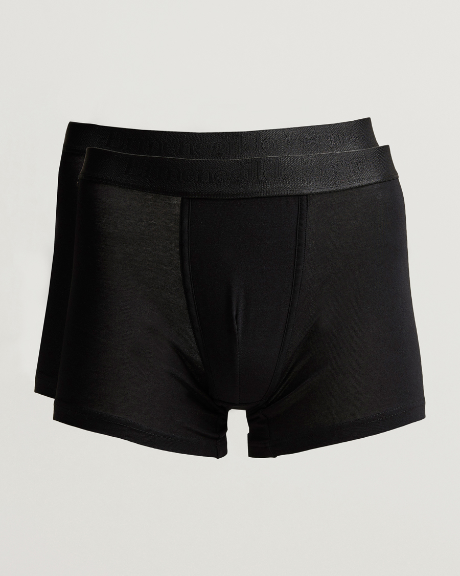 Uomini | Biancheria intima | Zegna | Cotton Stretch Boxer Bi-Pack Black