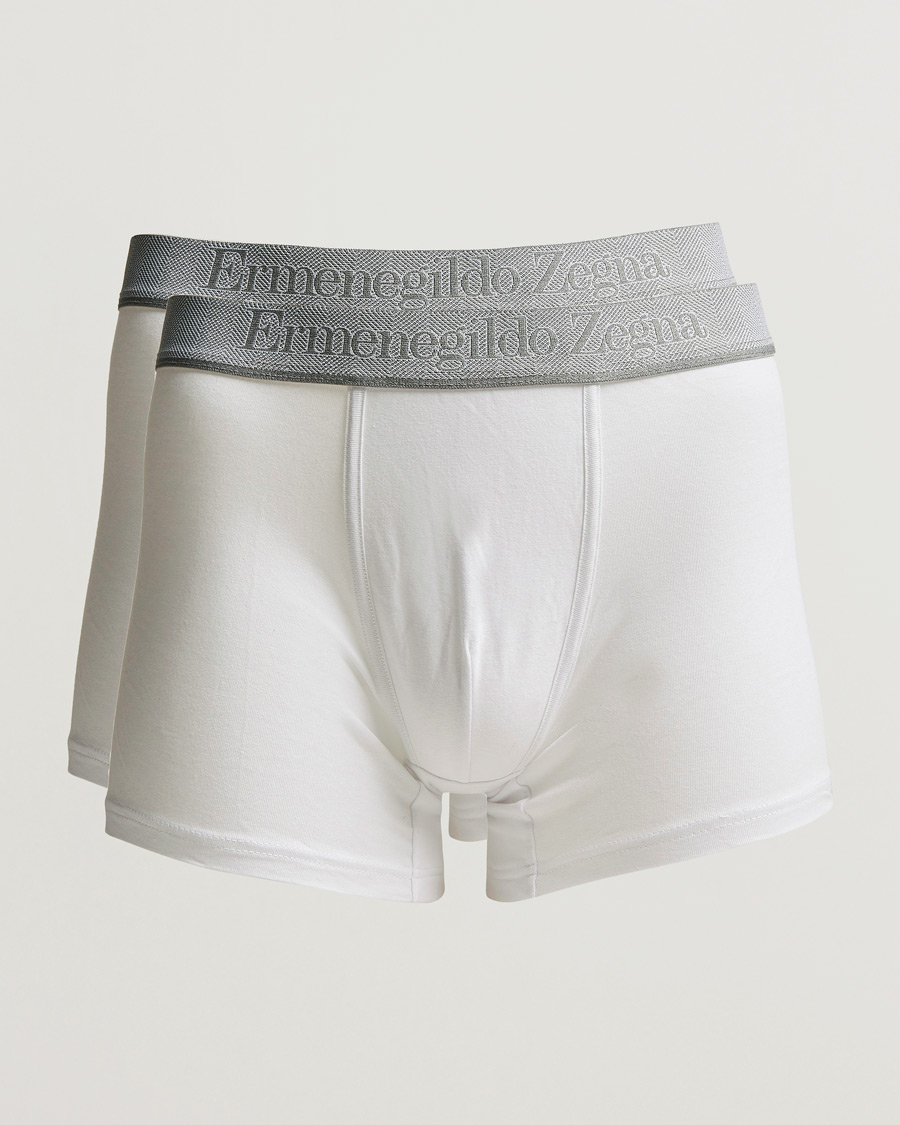 Uomini | Biancheria intima | Zegna | Cotton Stretch Boxer Bi-Pack White