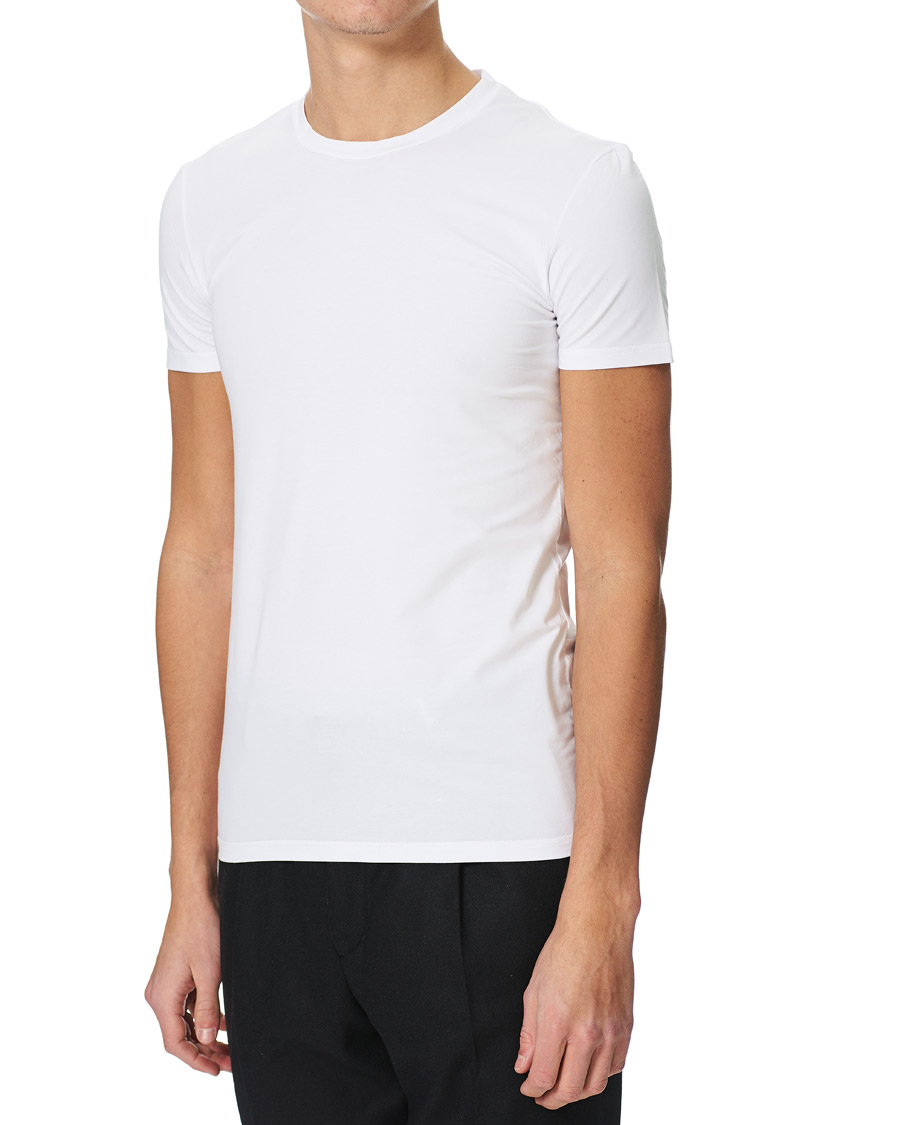 Uomini | T-shirt | Zegna | Cotton Stretch Crew Neck T-Shirt White