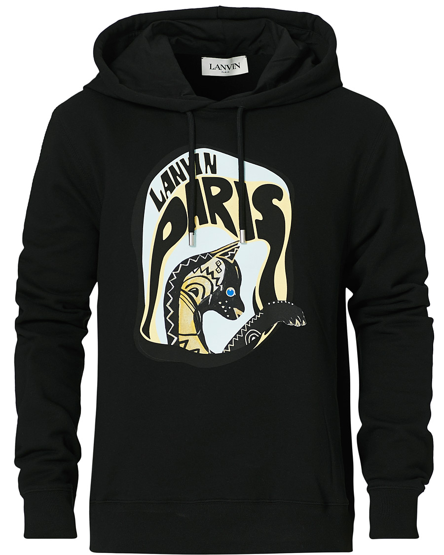 Uomini | Maglieria | Lanvin | Cat Print Hoodie Black