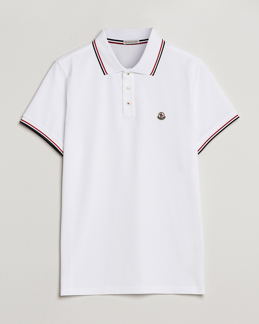 Uomini | Polo | Moncler | Contrast Rib Polo White