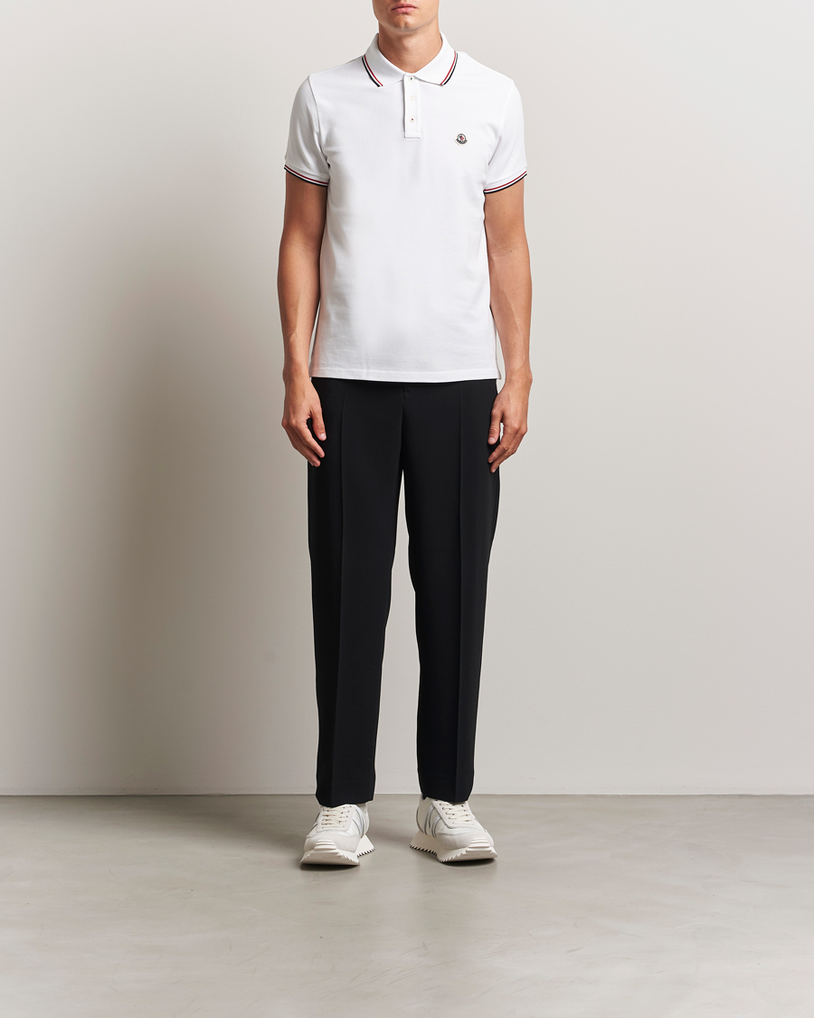 Uomini | Polo | Moncler | Contrast Rib Polo White