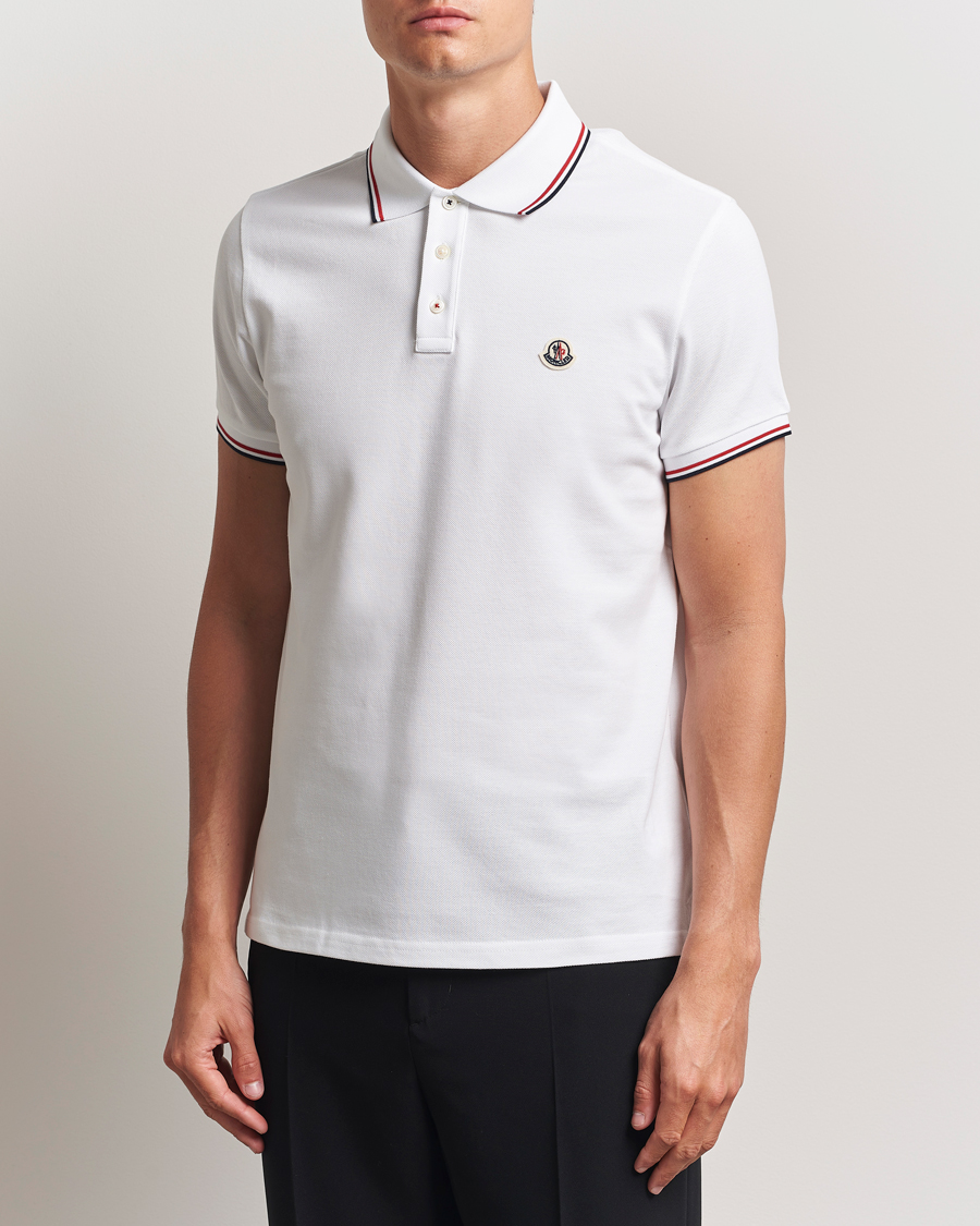 Uomini | Polo | Moncler | Contrast Rib Polo White