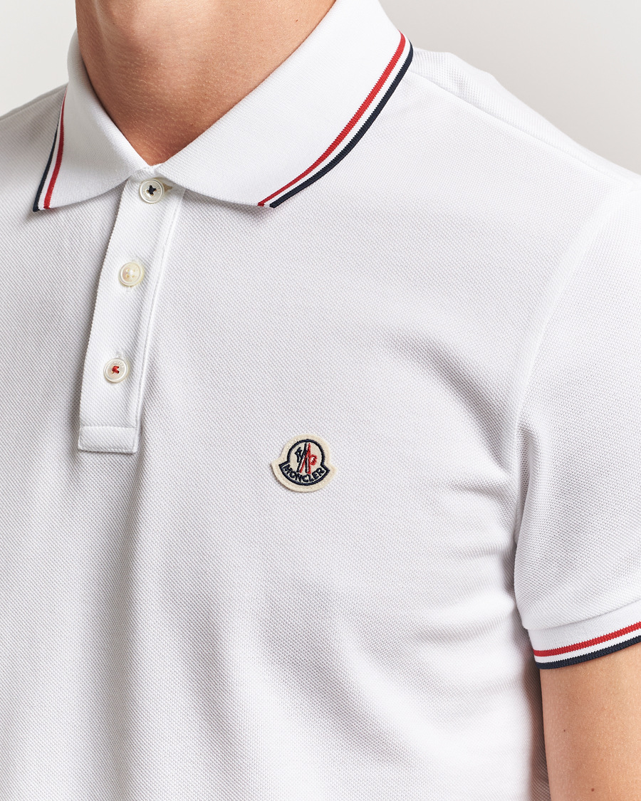 Uomini | Polo | Moncler | Contrast Rib Polo White