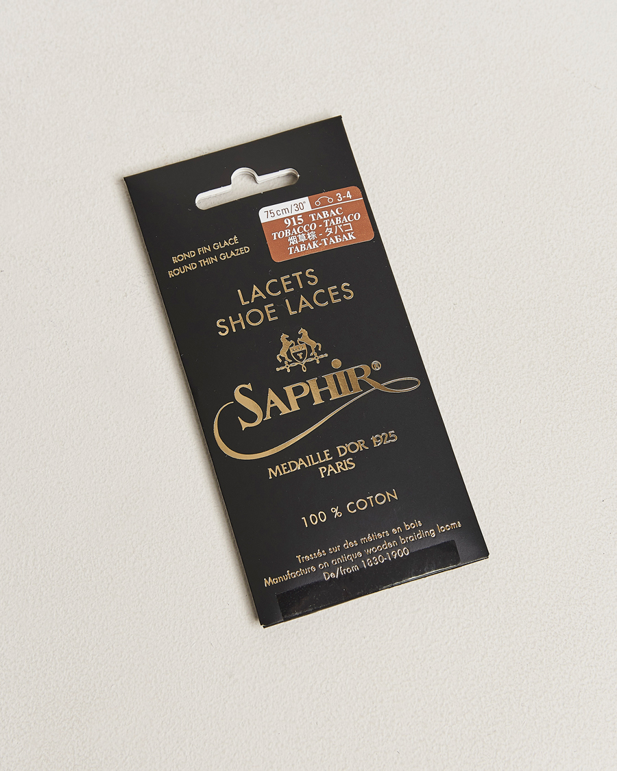 Uomini | Cura delle scarpe | Saphir Medaille d'Or | Shoe Laces Thin Waxed 75cm Tobacco