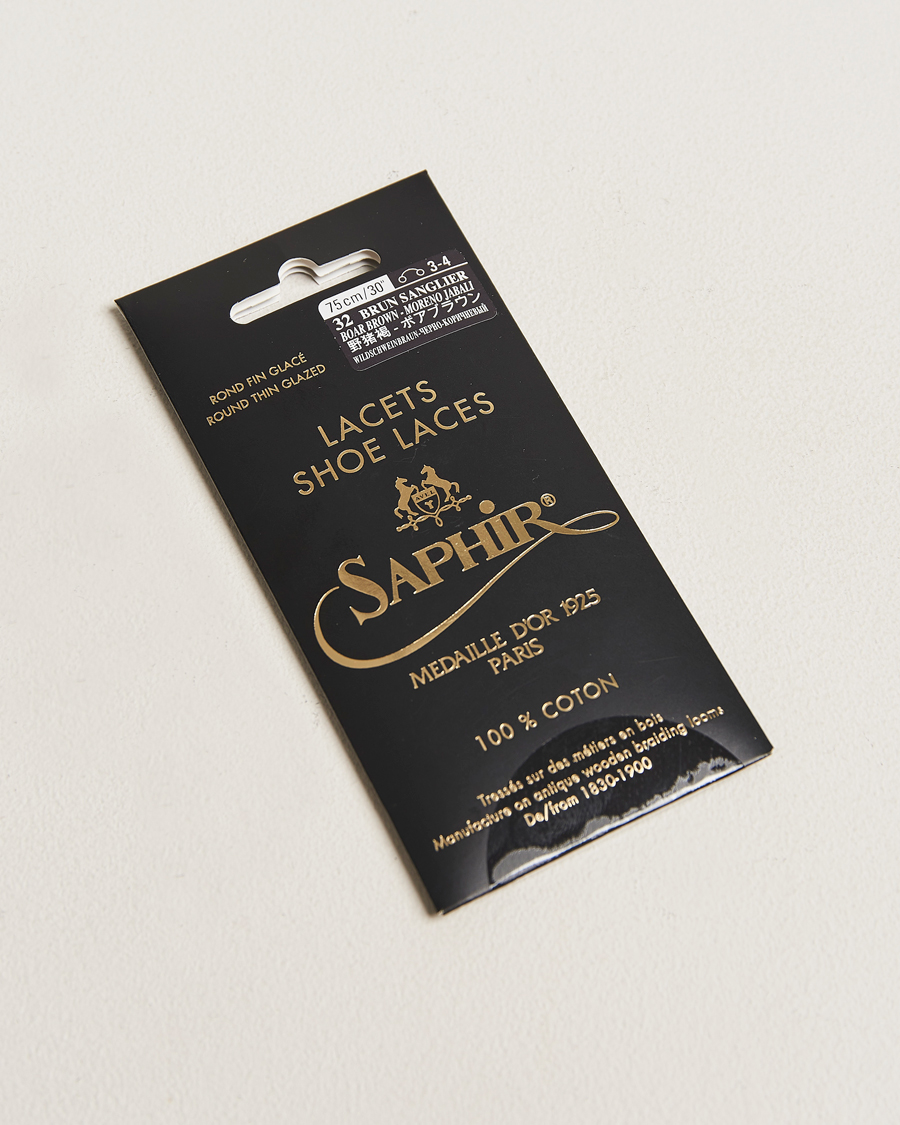 Uomini | Cura delle scarpe | Saphir Medaille d'Or | Shoe Laces Thin Waxed 75cm Dark Brown