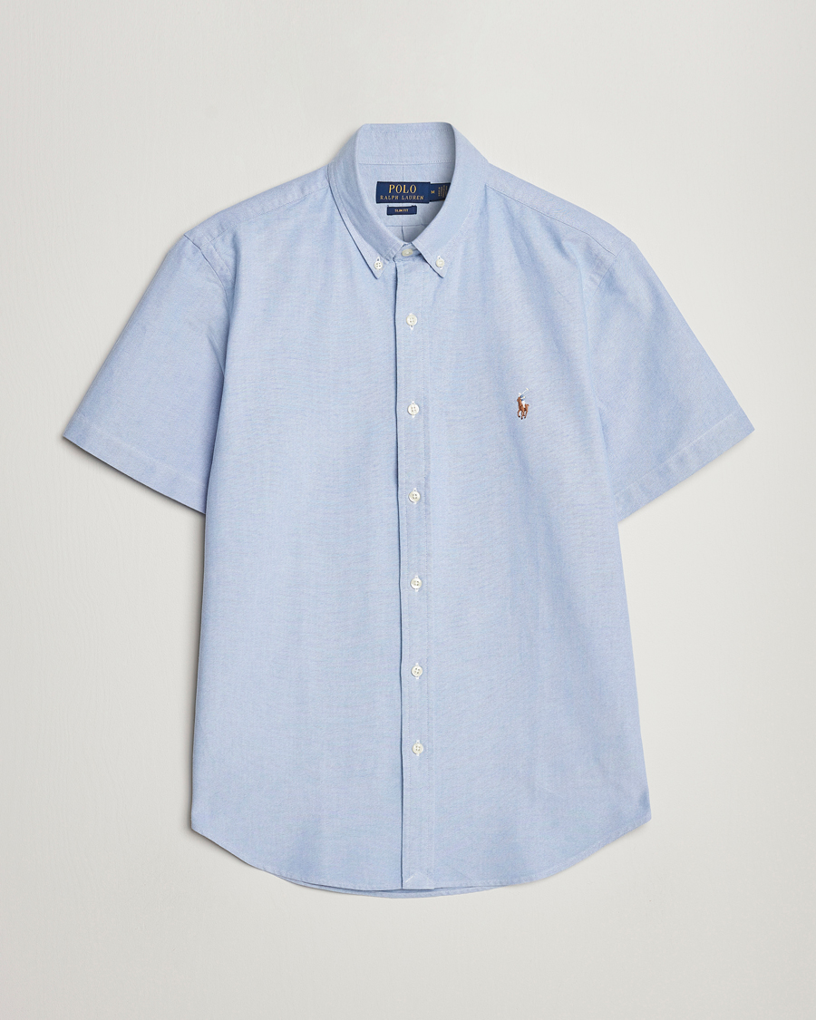 Uomini | Camicie | Polo Ralph Lauren | Slim Fit Oxford Short Sleeve Shirt Blue