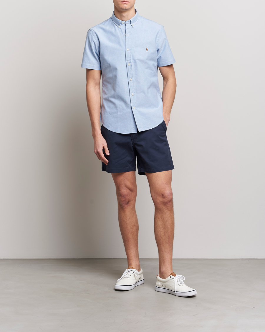 Uomini | Camicie | Polo Ralph Lauren | Slim Fit Oxford Short Sleeve Shirt Blue