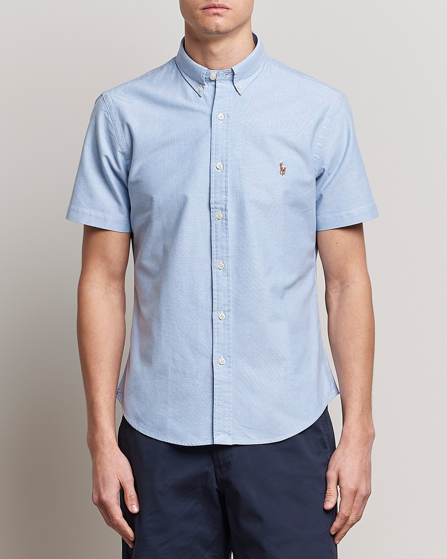 Uomini | Camicie | Polo Ralph Lauren | Slim Fit Oxford Short Sleeve Shirt Blue