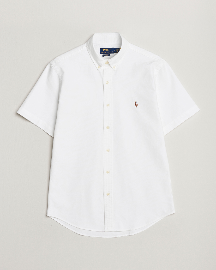 Uomini | Camicie | Polo Ralph Lauren | Slim Fit Oxford Short Sleeve Shirt White