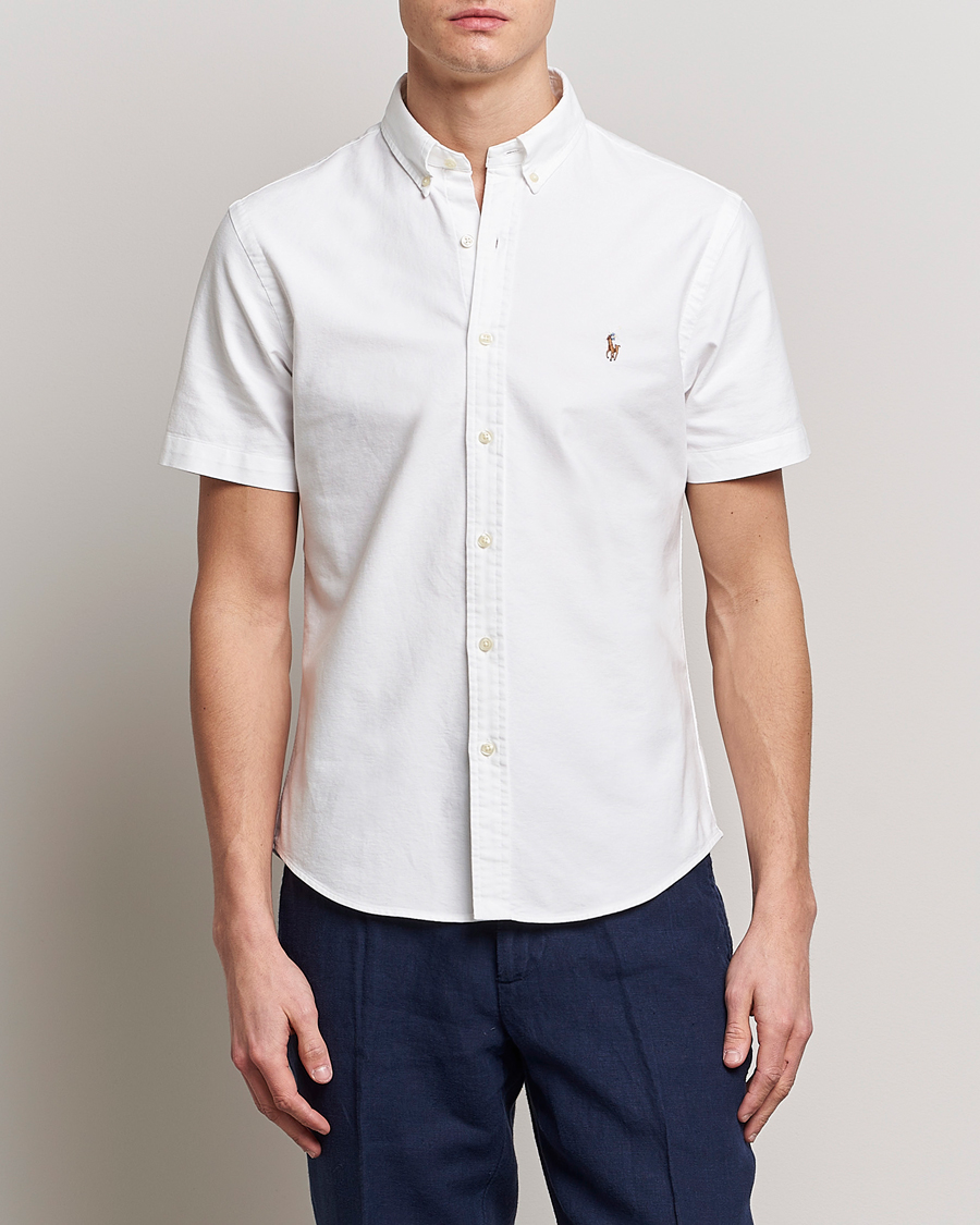 Uomini | Camicie | Polo Ralph Lauren | Slim Fit Oxford Short Sleeve Shirt White