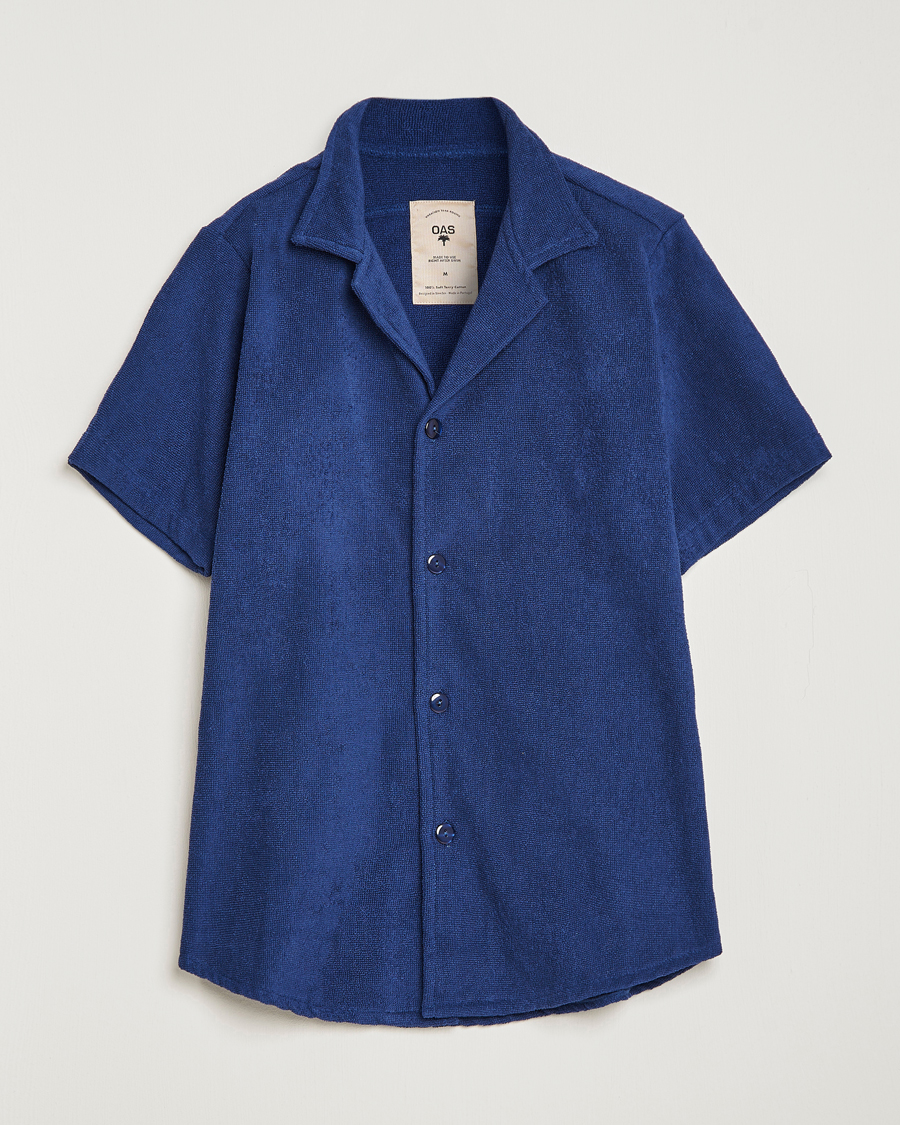 Uomini | Camicie | OAS | Terry Cuba Short Sleeve Shirt Navy