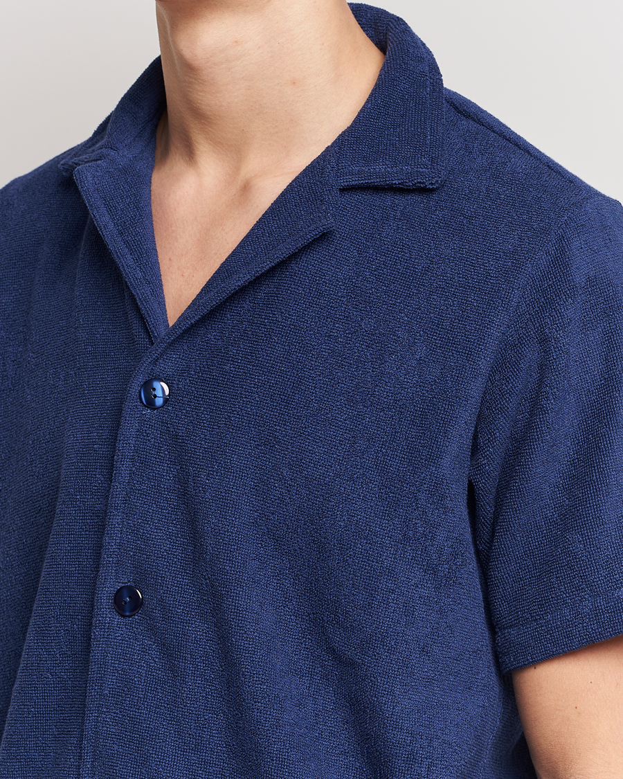 Uomini | Camicie | OAS | Terry Cuba Short Sleeve Shirt Navy