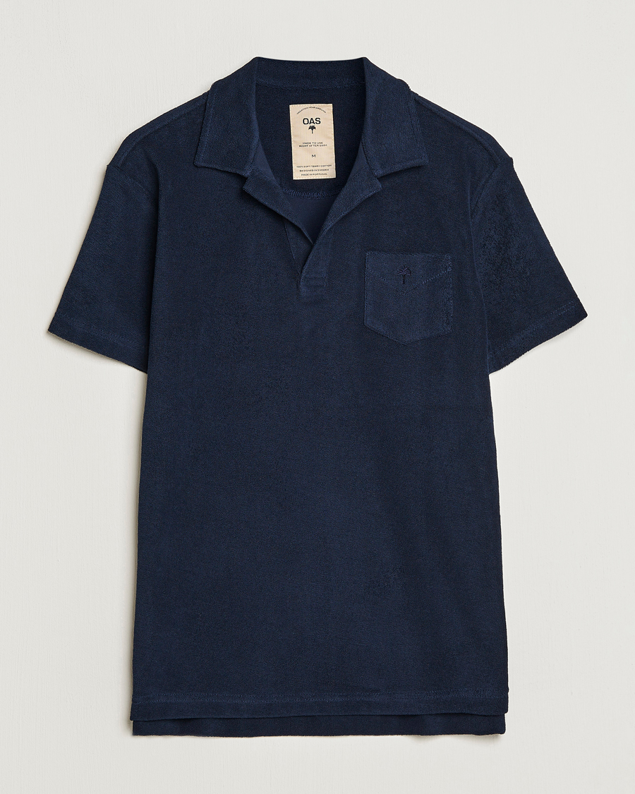 Uomini | Polo | OAS | Short Sleeve Terry Polo Navy